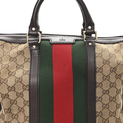 Gucci Monogram Vintage Web Medium Boston Dark Brown 8 of 12