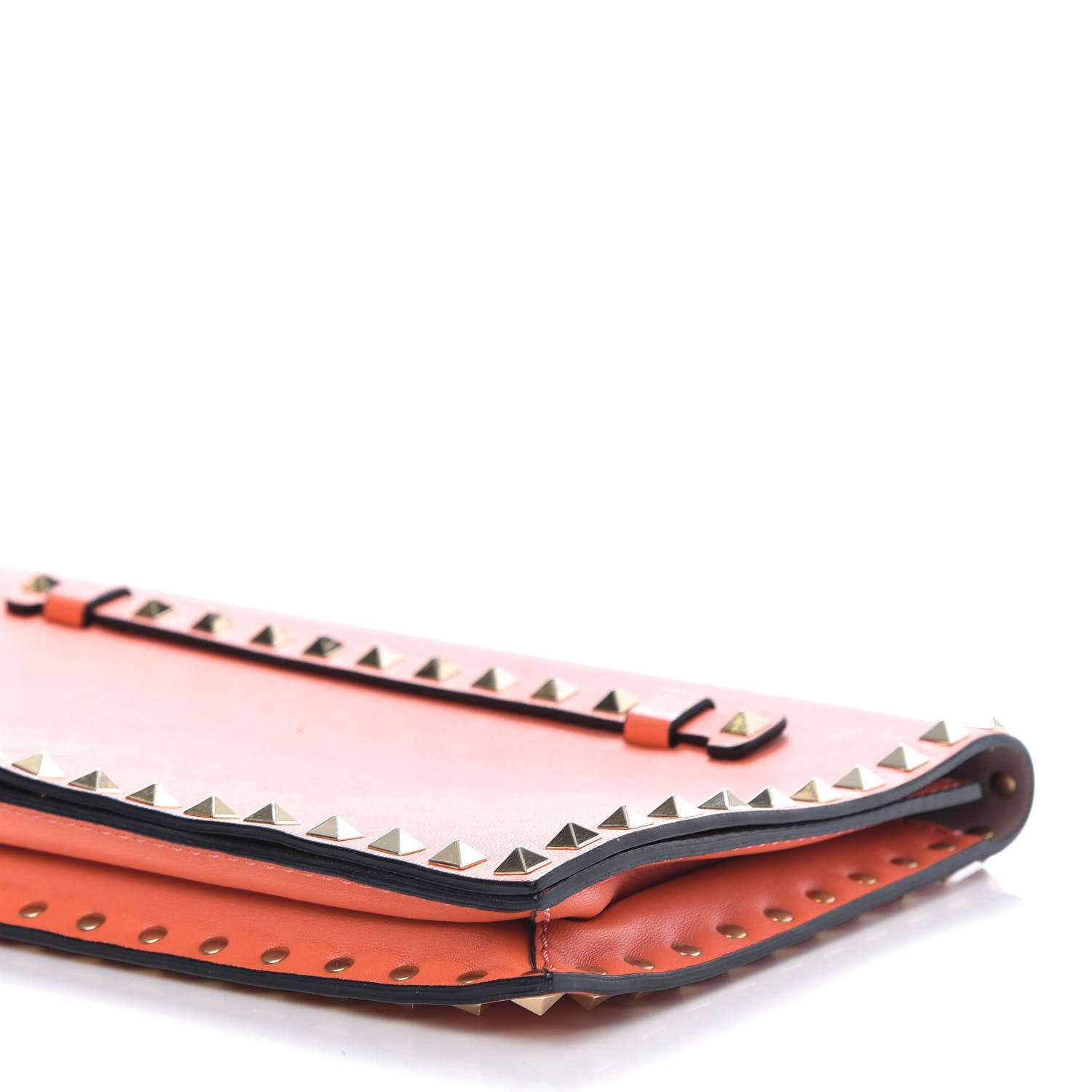 Valentino Garavani Nappa Rockstud Wristlet Clutch Coral 7 of 11