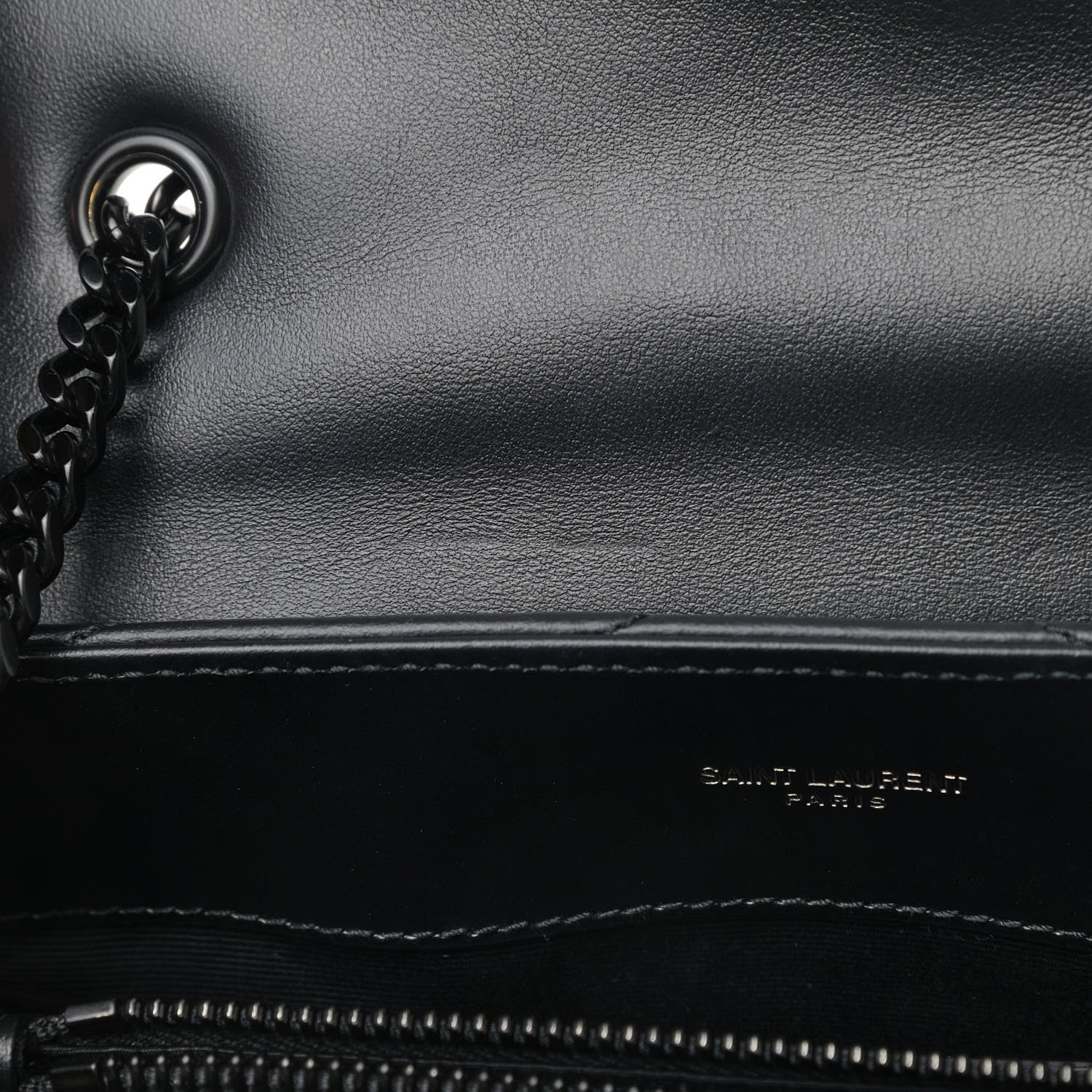 Saint Laurent Calfskin Y Quilted Monogram Small Loulou Chain Satchel Black 5 of 5