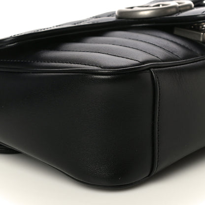 Gucci Calfskin Matelasse Aria Small GG Marmont Shoulder Bag Black 10 of 12