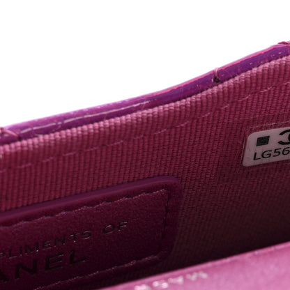 Chanel Patent Lambskin Quilted CC Hook Card Holder Pink 8 of 8