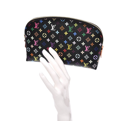 Louis Vuitton Monogram Multicolor Cosmetic Pouch Black Grenade 2 of 7