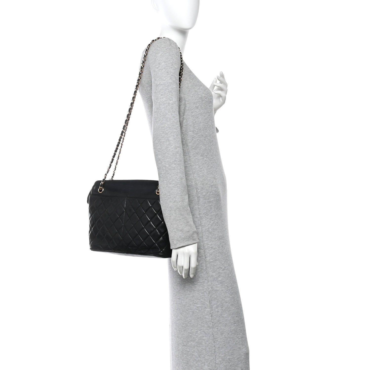 Chanel Lambskin Quilted Shoulder Bag Black 2 of 10