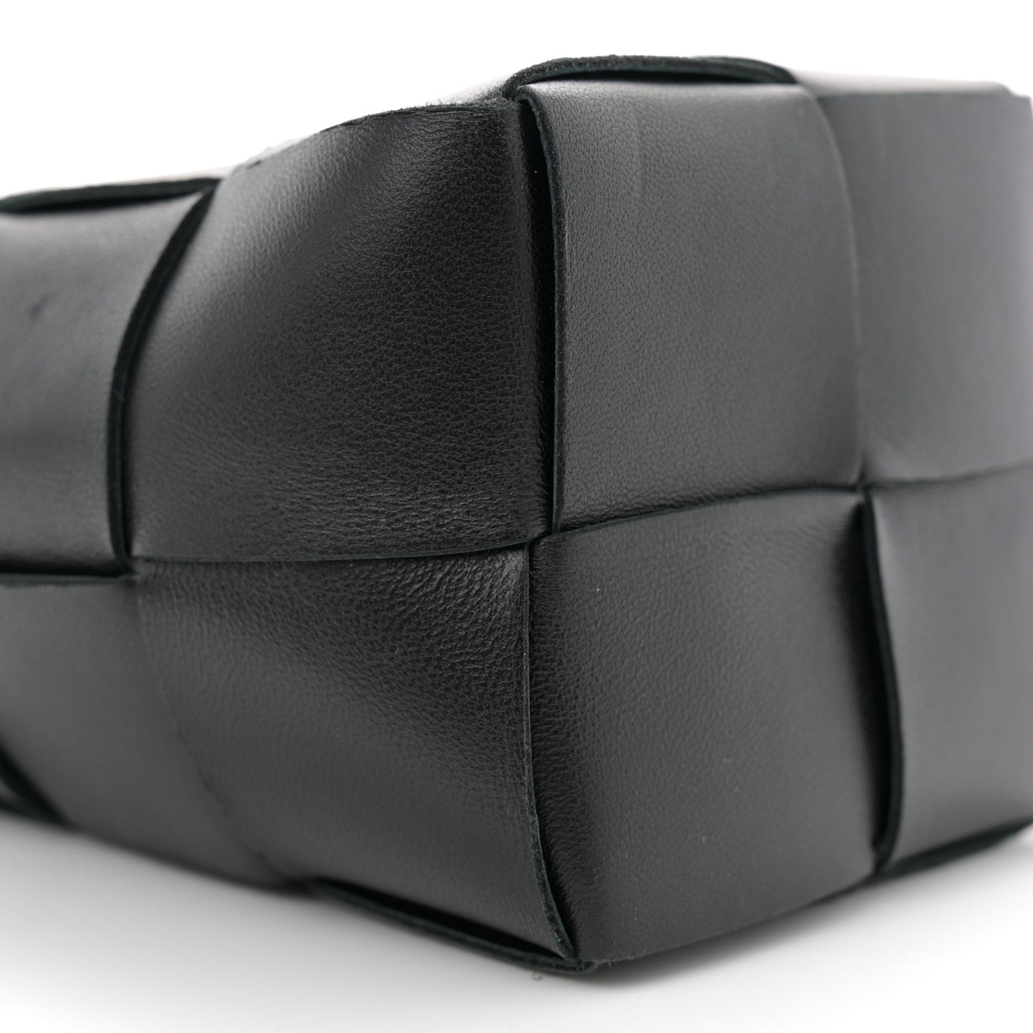 Nappa Maxi Intrecciato Mini Cassette Bucket Bag Black