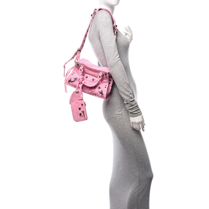 Balenciaga Denim BB Monogram Neo Cagole Handbag XS Pink 2 of 12