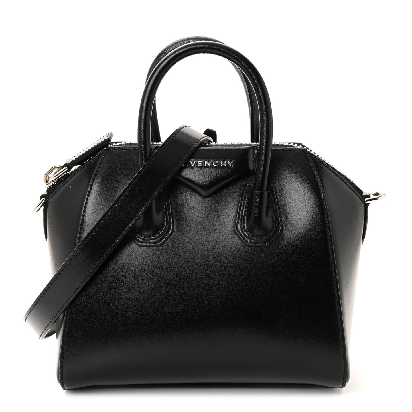 Shiny Lord Calfskin Mini Antigona Black
