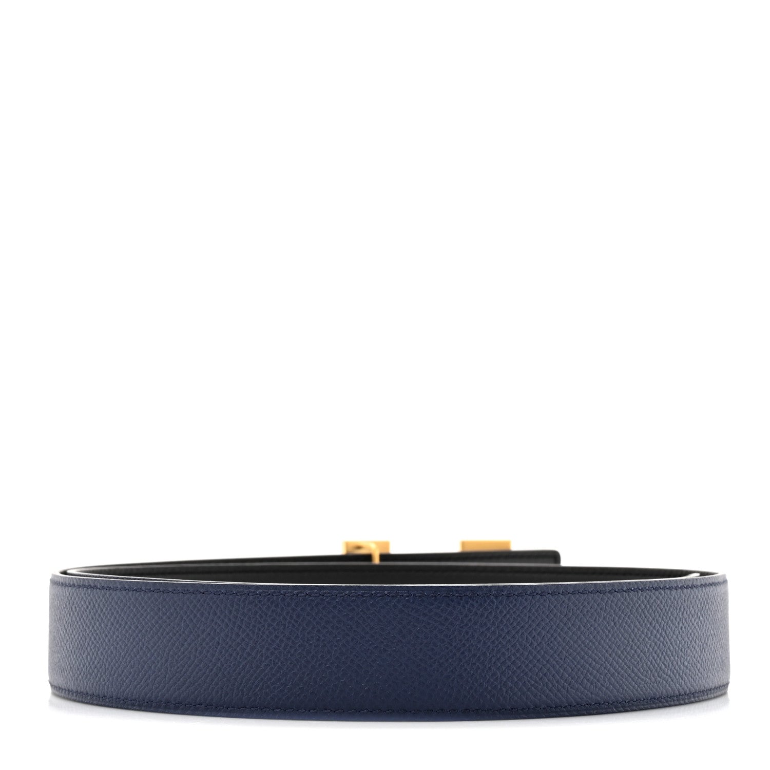 Hermes Swift Epsom 32mm H Belt 95 38 Black Bleu Saphir 2 of 5