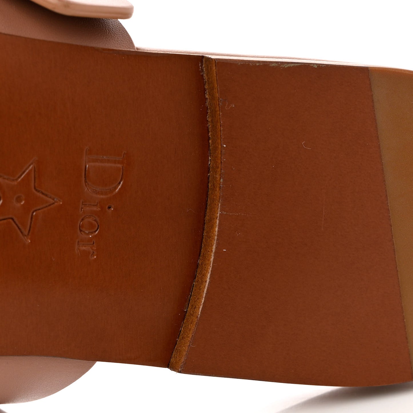 Calfskin D-Dior Slide Sandals 36.5 Rose De Vents