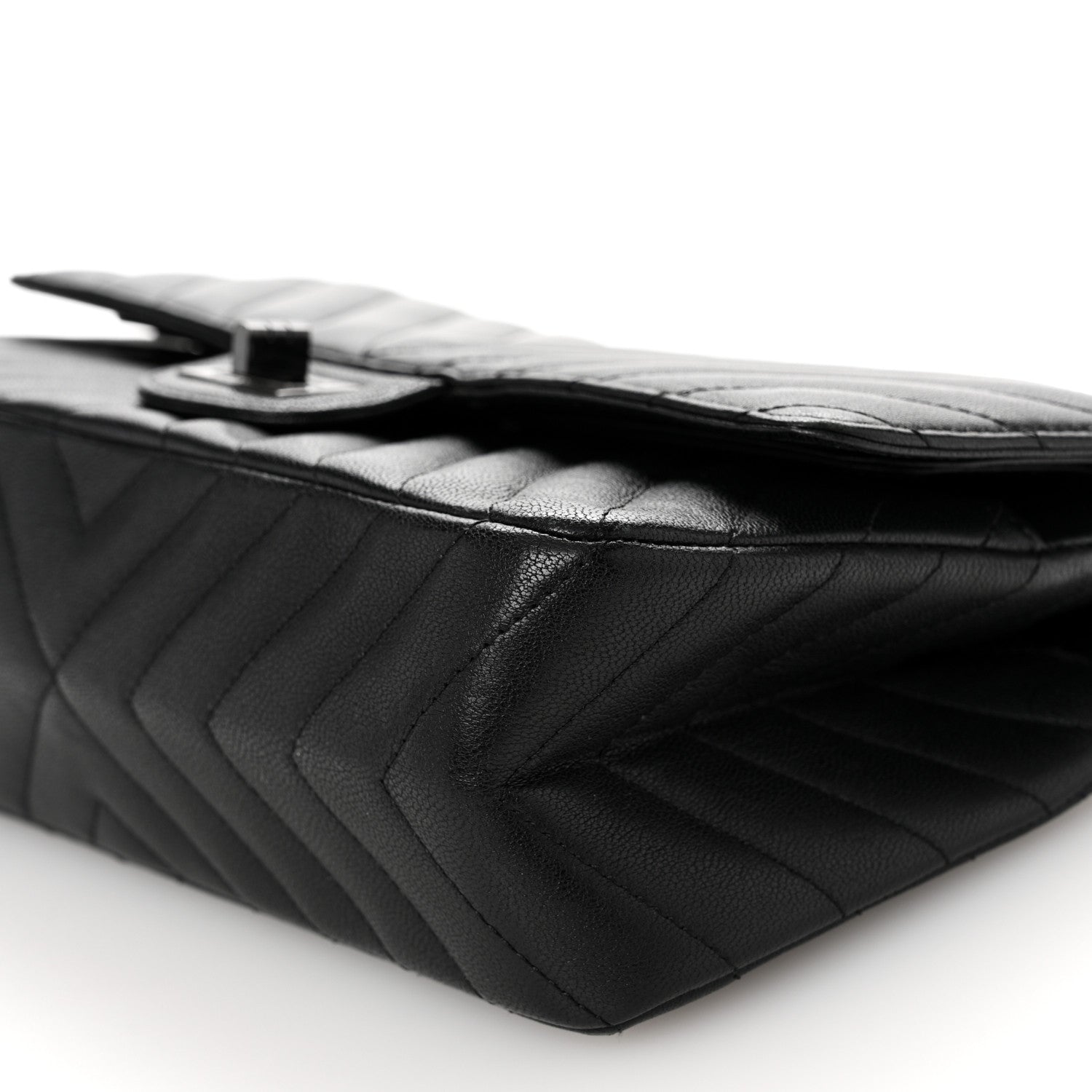 Chanel Sheepskin Chevron Quilted 2.55 Reissue 225 Double Flap So Black 10 of 10