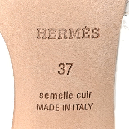 Hermes Matte Niloticus Crocodile Himalaya Oasis Sandals 37 White 7 of 9