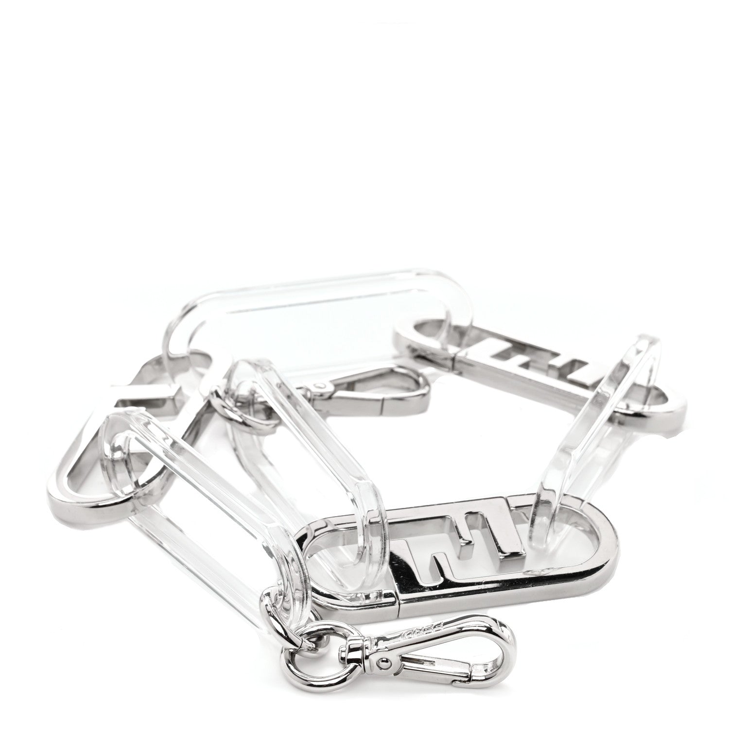 Fendi Metal Plexiglass O'Lock Strap You Silver 1 of 3