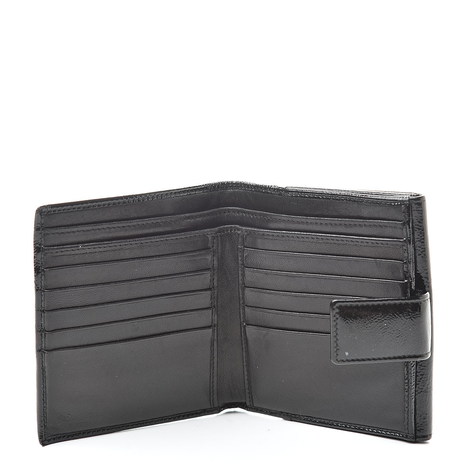 Saint Laurent Patent Y-Mail French Wallet Black 5 of 12
