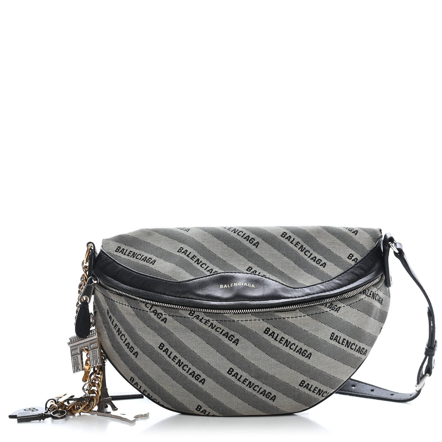 Canvas Jacquard Diagonal Allover Logo XS Souvenir Belt Bag Gris
