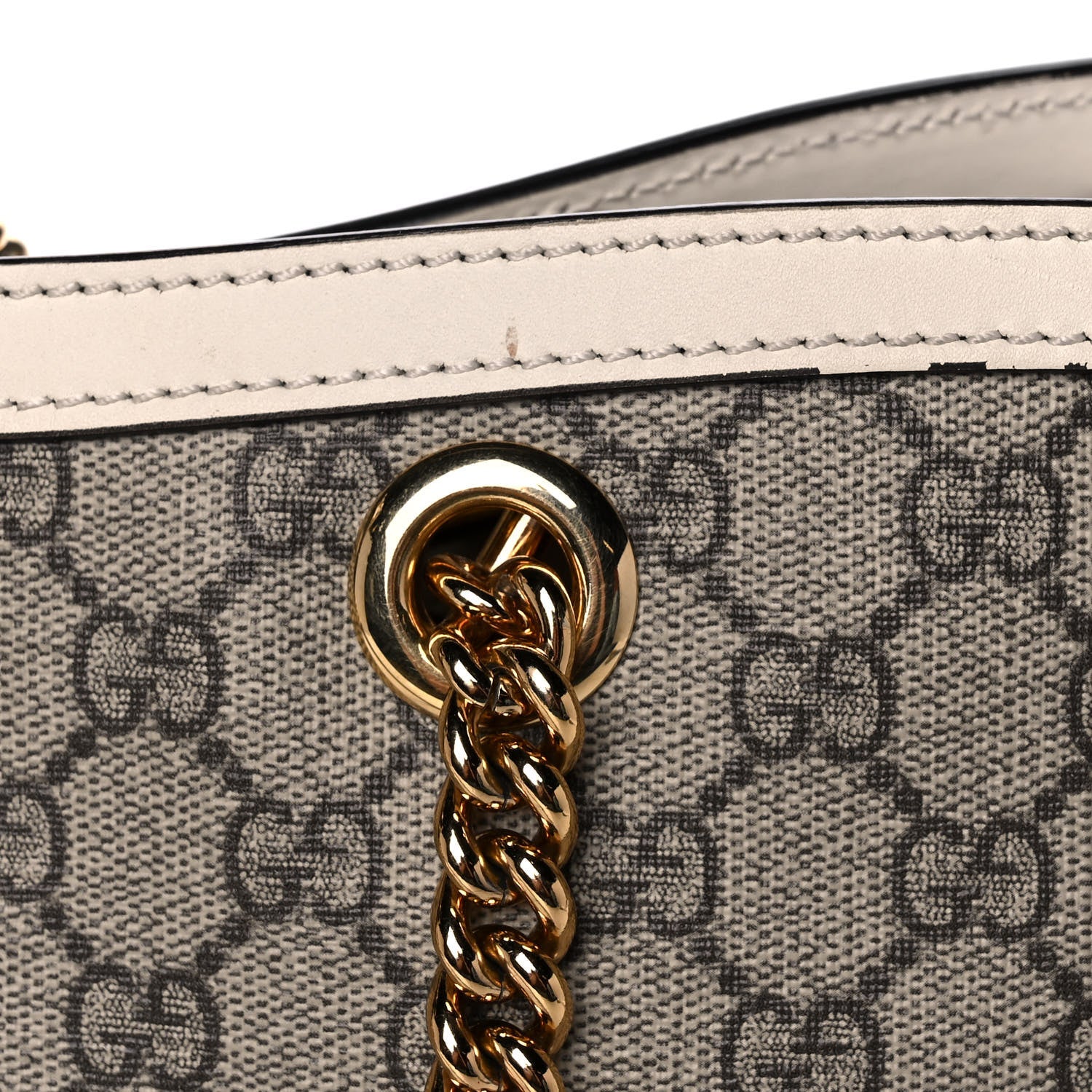Gucci GG Supreme Monogram Medium Padlock Tote White 17 of 22