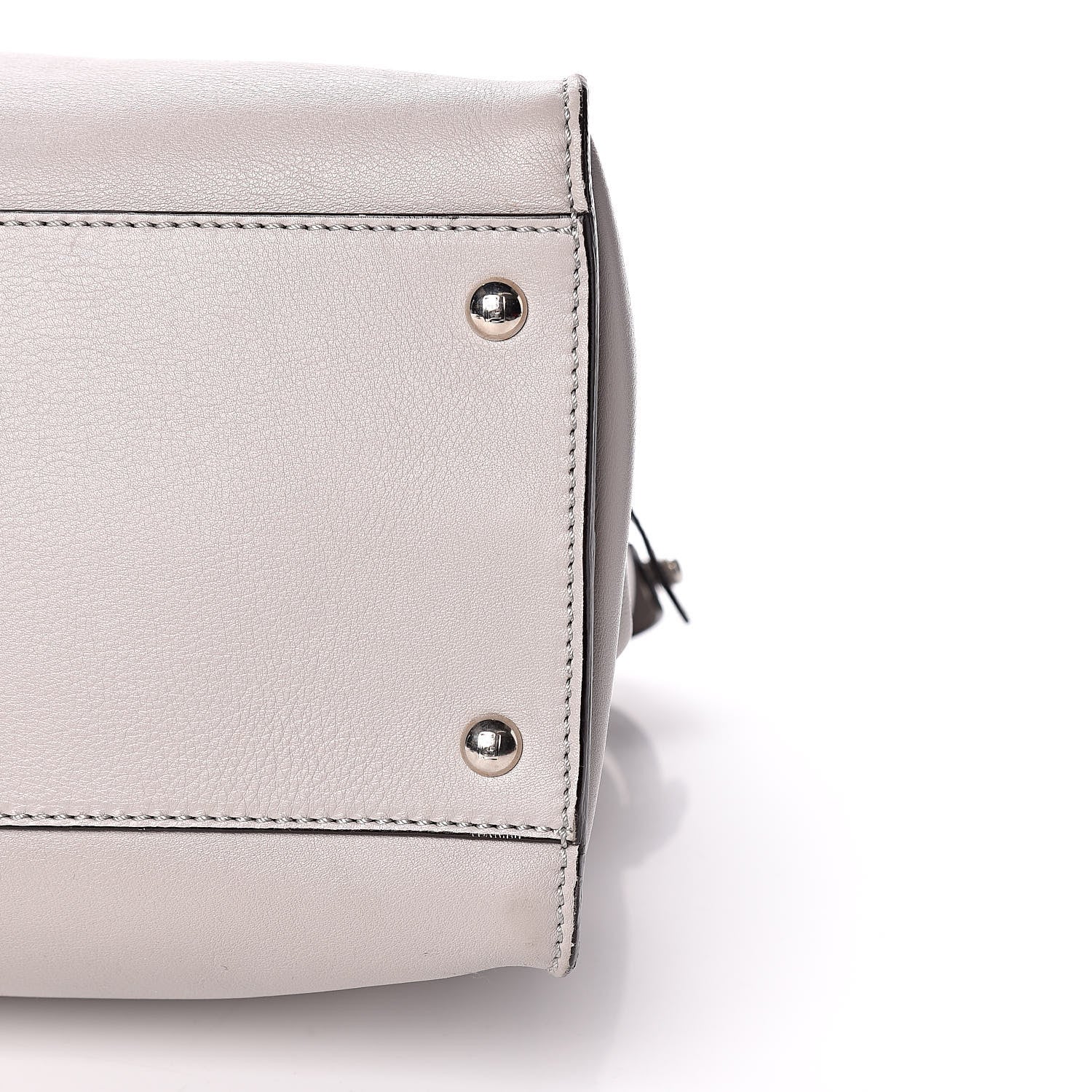 Fendi Vitello Dolce Shiny Nappa Large Peekaboo Iconic Satchel Grey 7 of 11