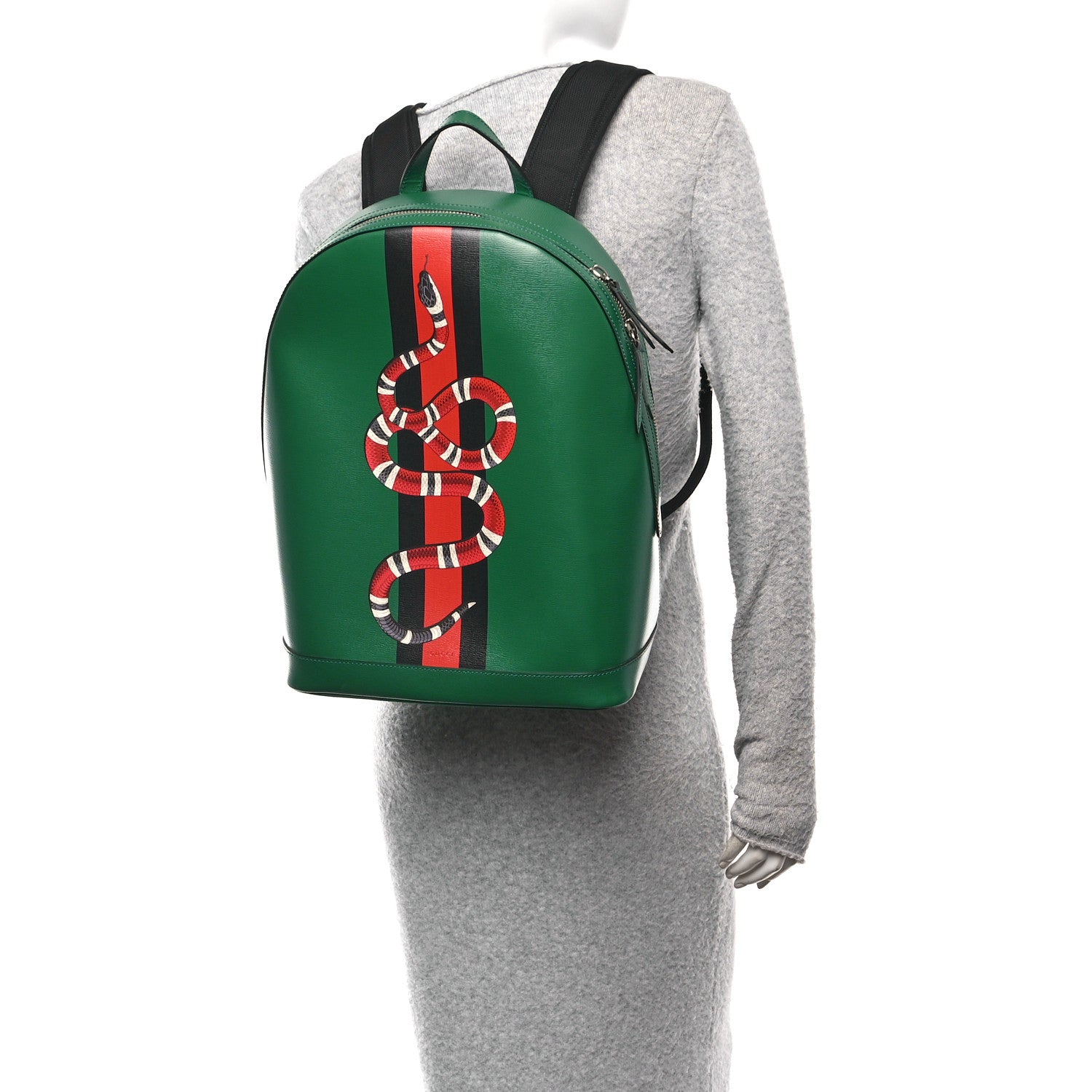 Gucci Calfskin Kingsnake Dome Backpack Green 2 of 11