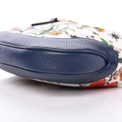 Gucci Canvas Flora Medium Jackie Hobo Blue Agata 9 of 10