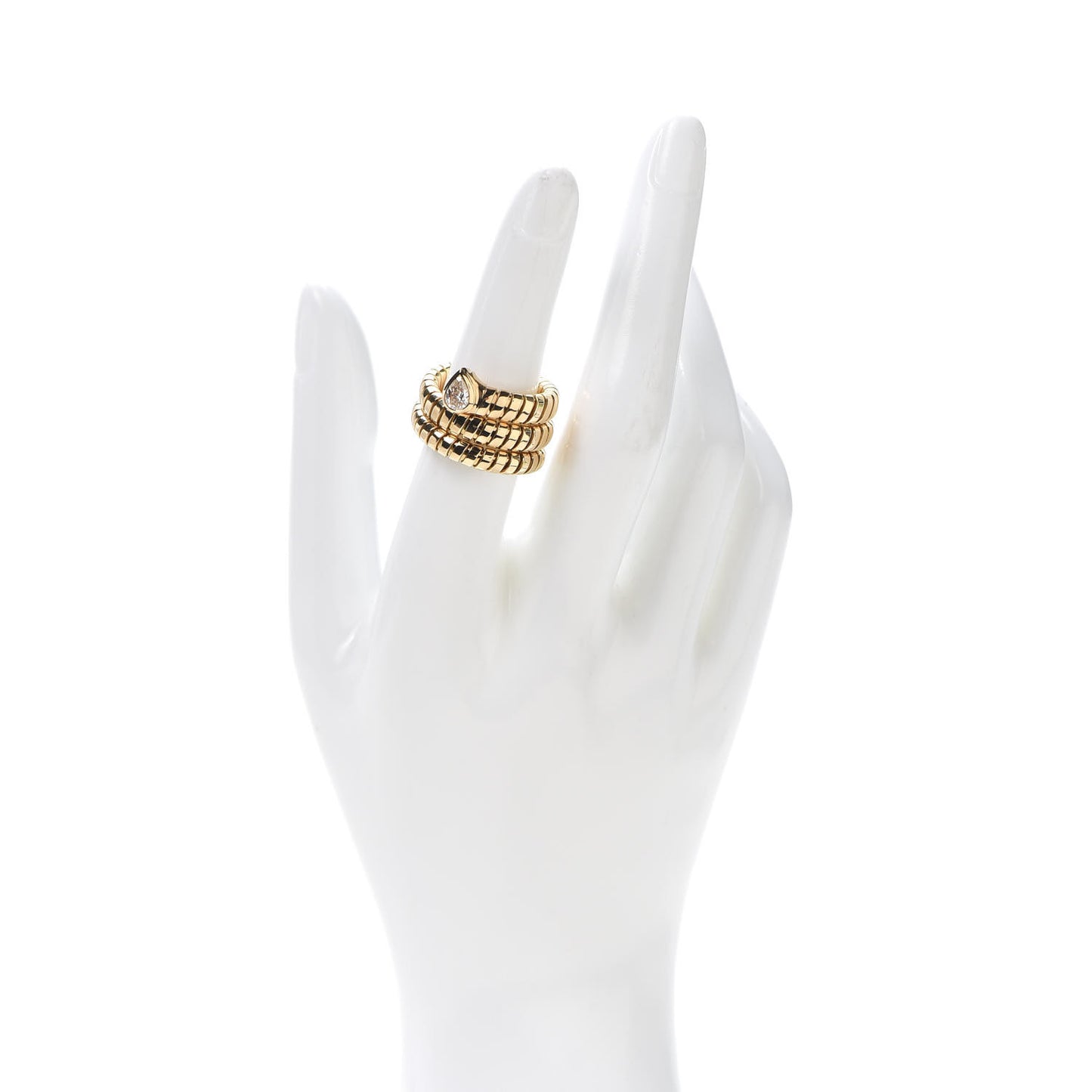 18K Yellow Gold Diamond Tubogas Ring 52 6