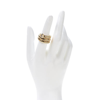 Bulgari 18K Yellow Gold Diamond Tubogas Ring 52 6 2 of 4