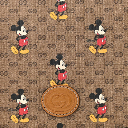 Gucci X DISNEY Mini Vintage GG Supreme Monogram Mickey Mouse Small Flap Messenger Bag Beige Vintage Sun Oil 8 of 12