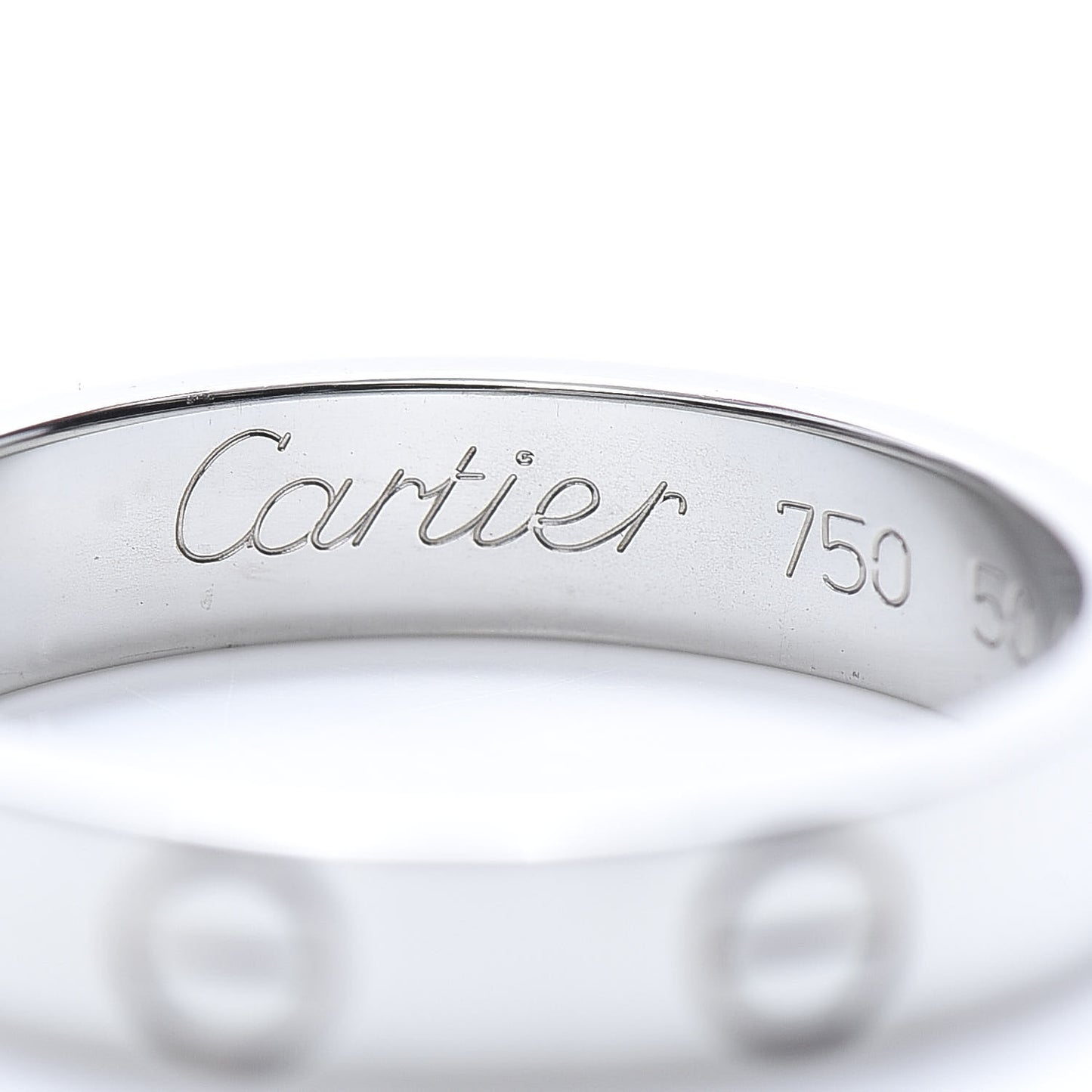 18K White Gold 3.5mm LOVE Wedding Band Ring 50 5.25