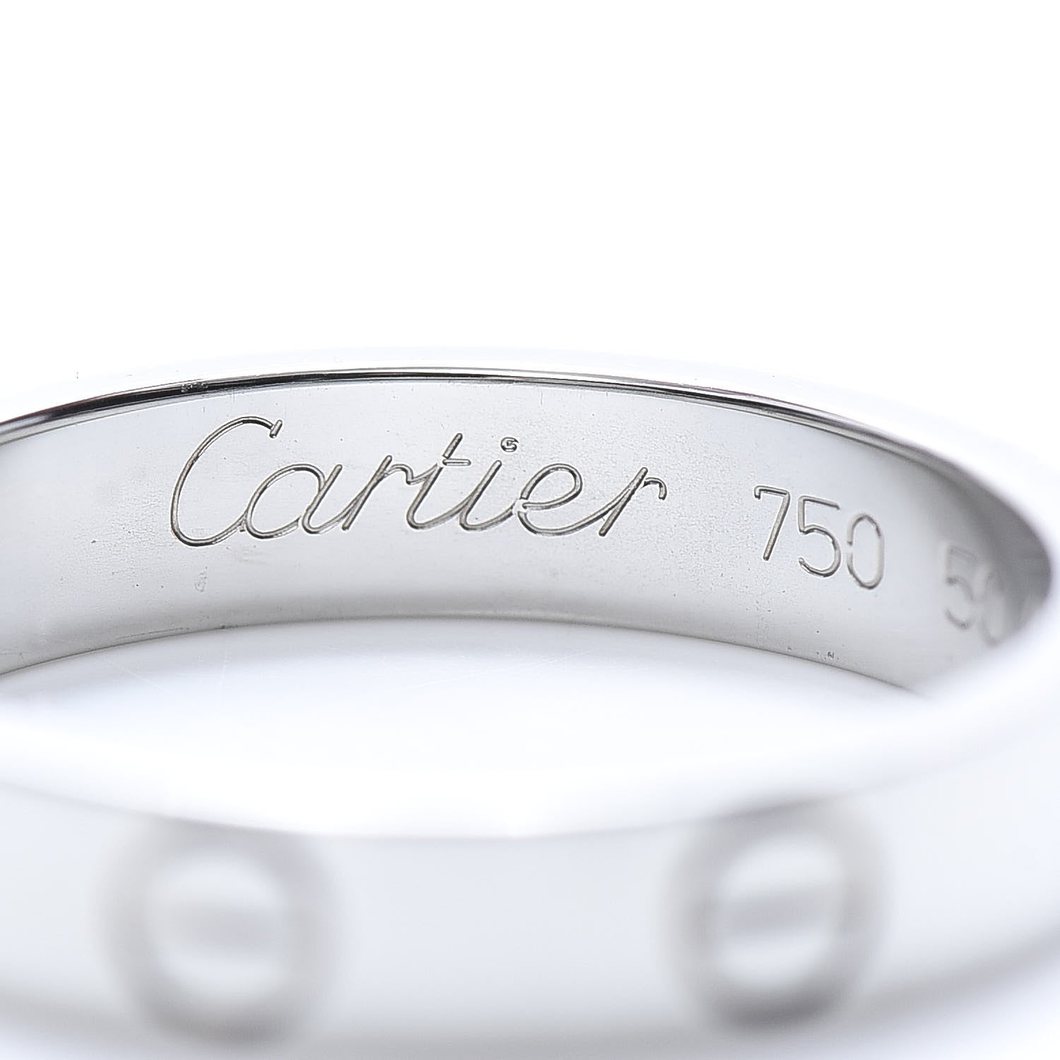 Cartier 18K White Gold 3.5mm LOVE Wedding Band Ring 50 5.25 4 of 5