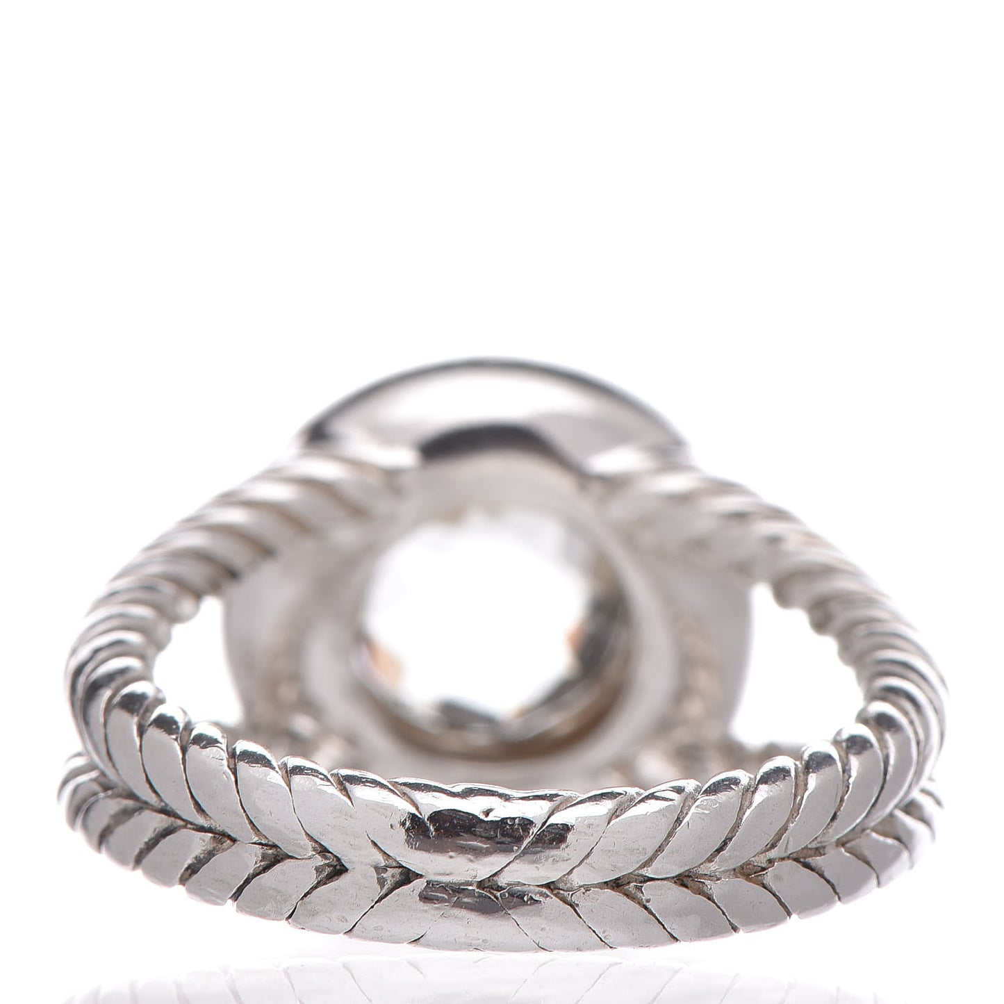 Sterling Silver Diamond Prasiolite 8mm Petite Cerise Ring 51 5.75