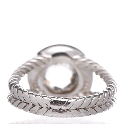 David Yurman Sterling Silver Diamond Prasiolite 8mm Petite Cerise Ring 51 5.75 4 of 5