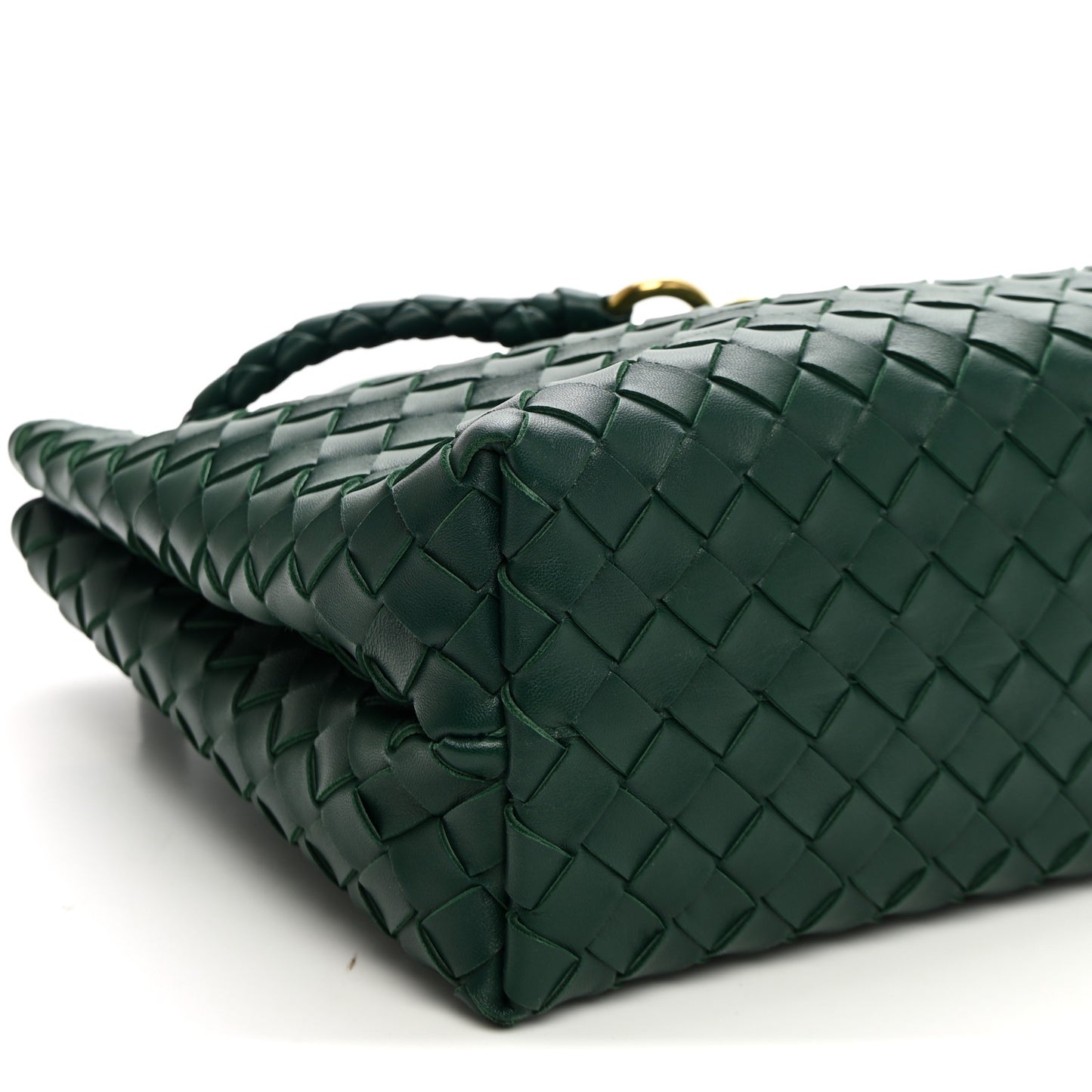 Nappa Intrecciato Medium Andiamo Shoulder Bag Emerald Green