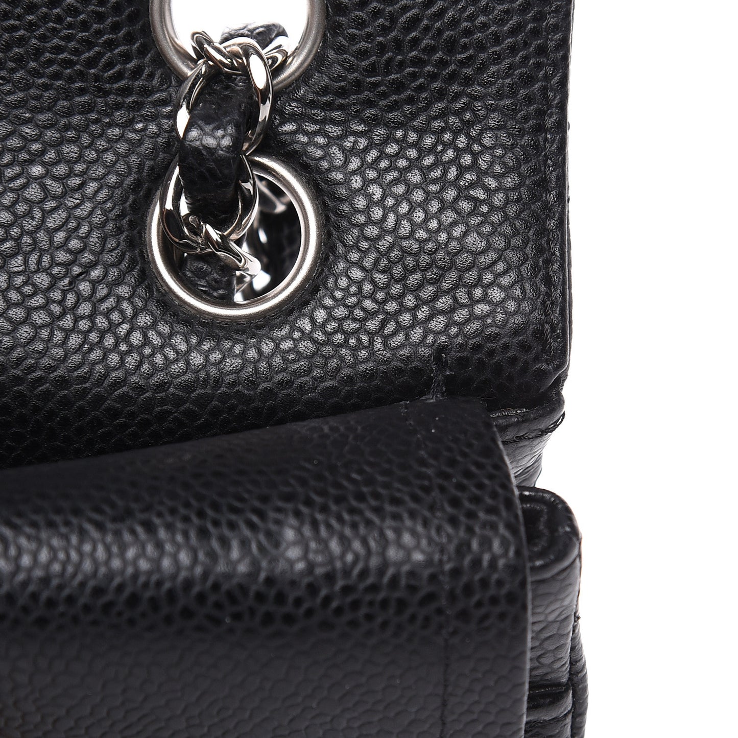 Caviar Quilted Small Double Flap Black