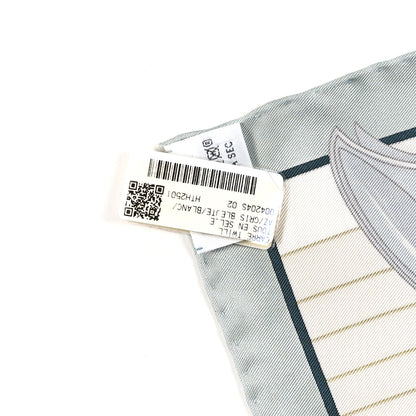 Hermes Silk Tous En Selle Scarf Gris Bleuet White 3 of 4
