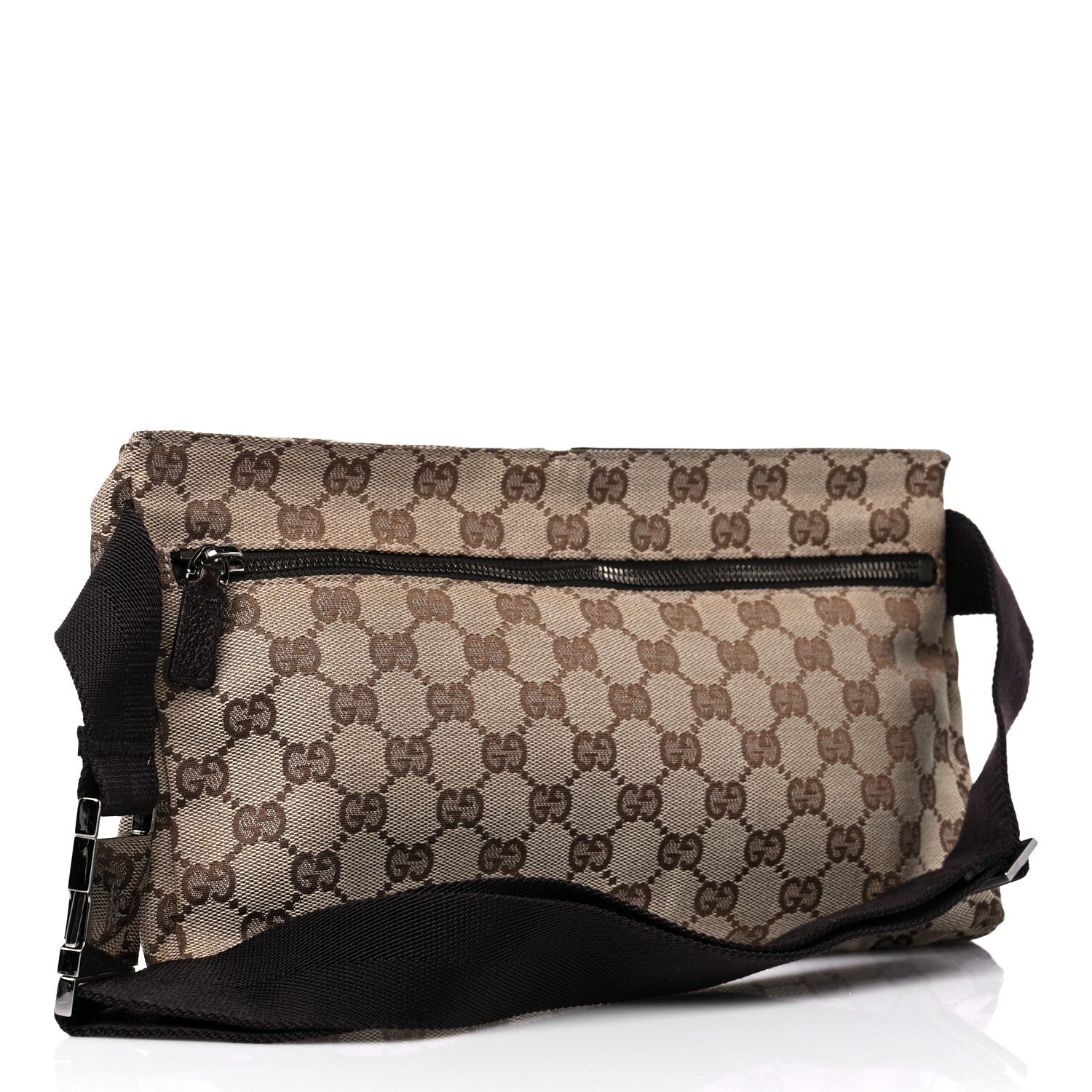 Gucci GG Monogram Double Pocket Belt Bag Dark Brown 3 of 13