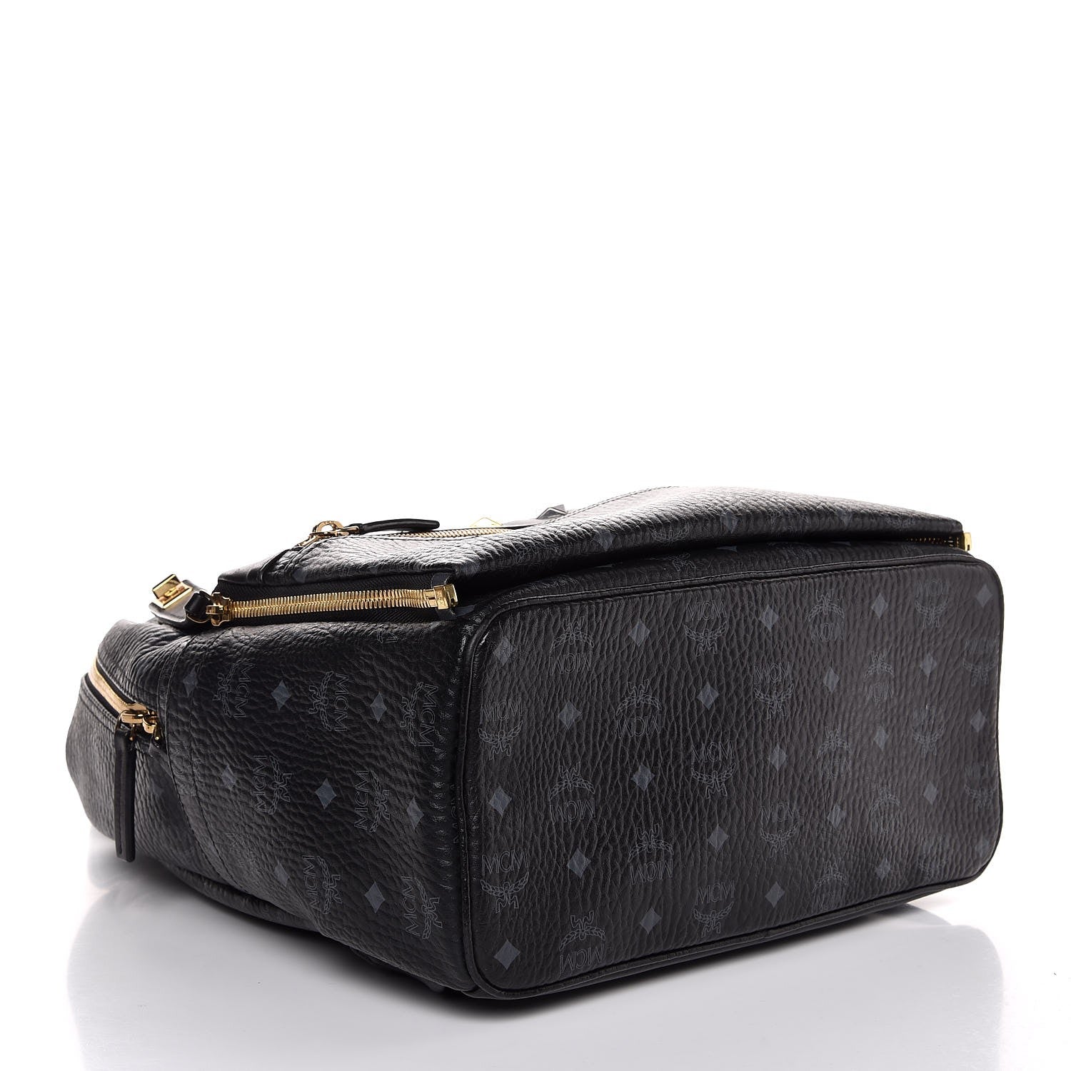 MCM Visetos Medium Studded Dual Stark Backpack Black 4 of 9