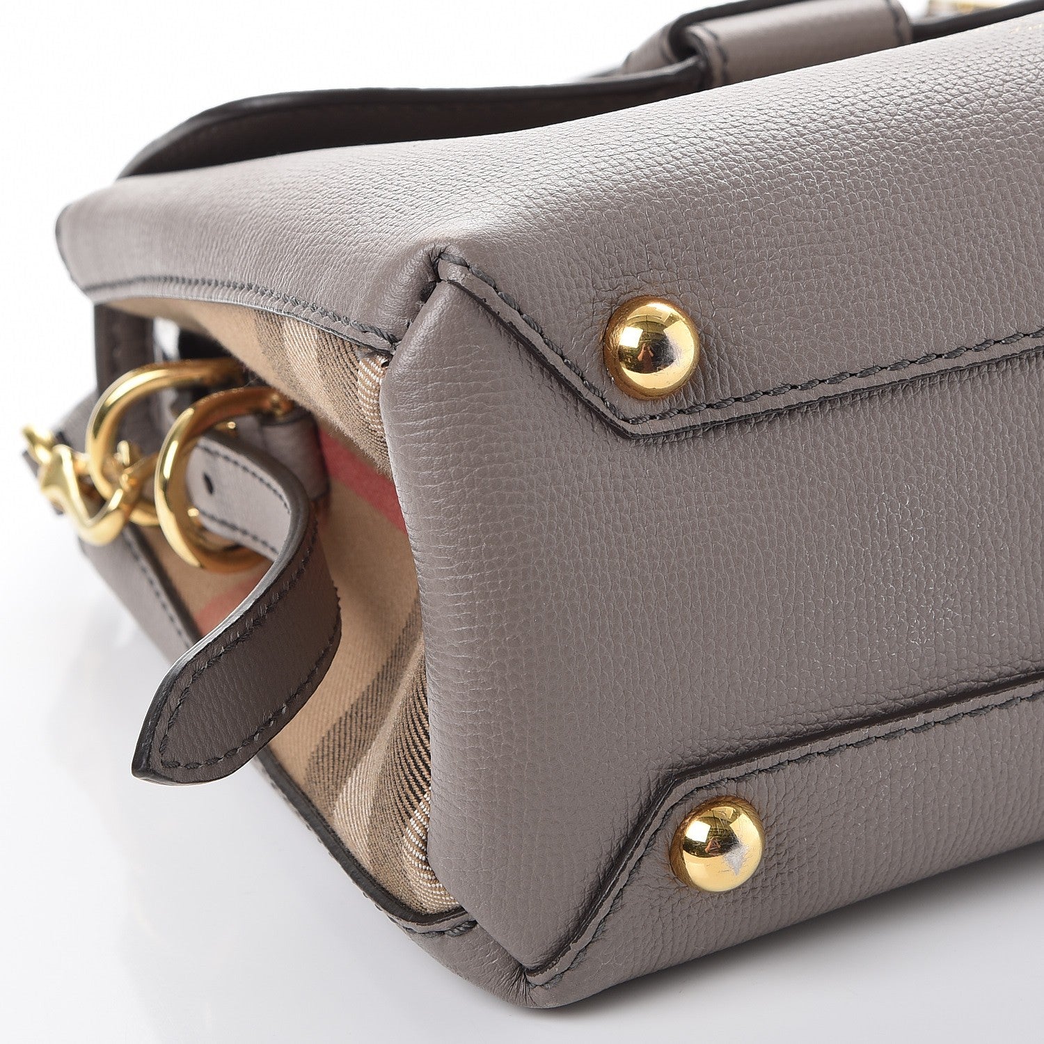 Burberry Derby Calfskin House Check Small Camberley Thistle Grey 12 of 14