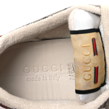 Gucci GG Supreme Monogram Harness Calfskin Web Mens Screener Sneakers 7 Beige Ebony Rosso Harness Brown 8 of 10