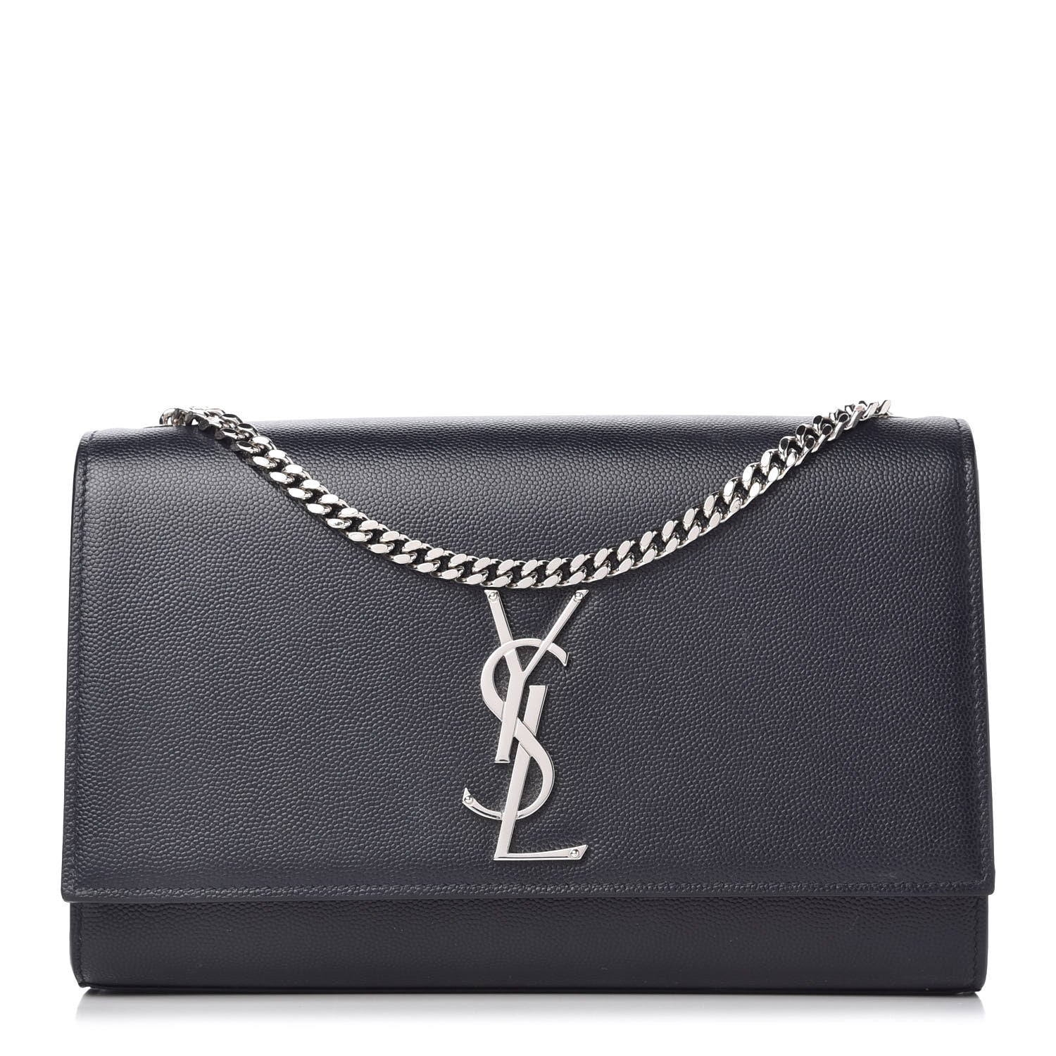 Saint Laurent Grain De Poudre Medium Classic Monogram Kate Satchel Deep Marine 1 of 9