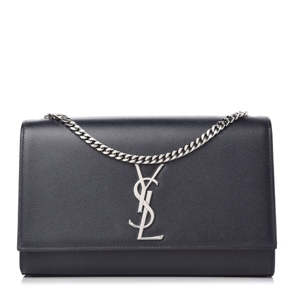 Saint Laurent Grain De Poudre Medium Classic Monogram Kate Satchel Deep Marine 1 of 9