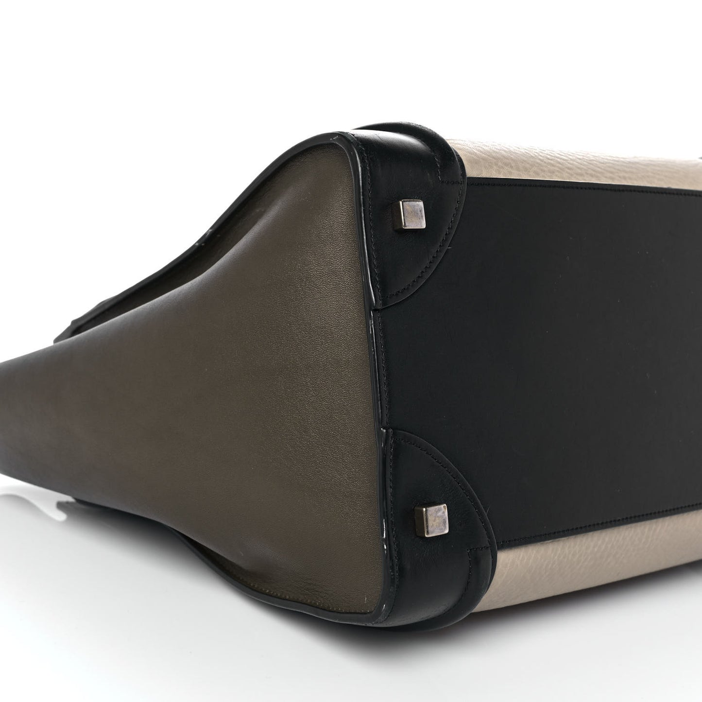 Textured Calfskin Mini Tri-Color Luggage Olive