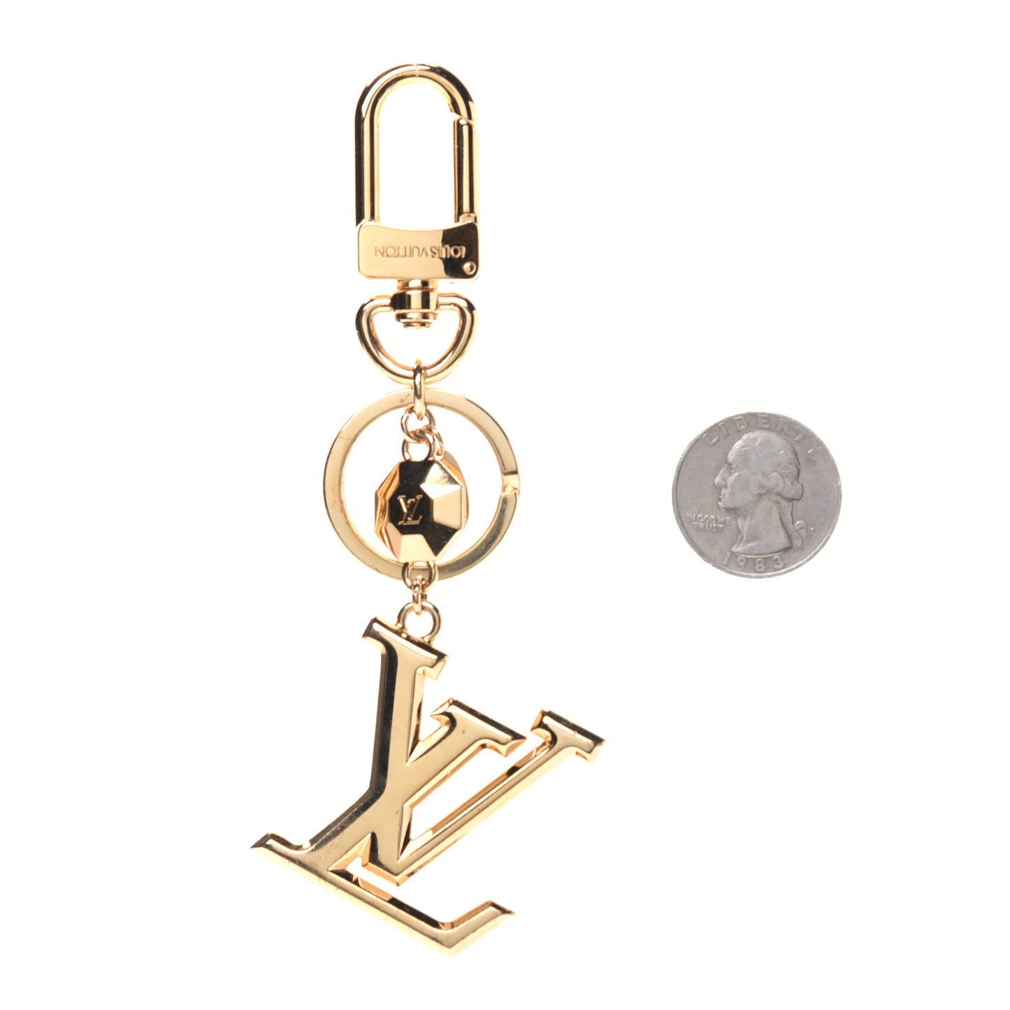 LV Facettes Bag Charm Key Holder Gold