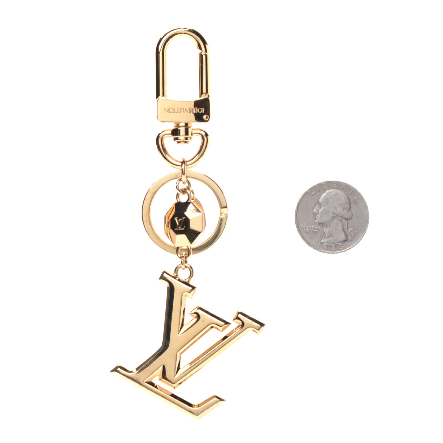Louis Vuitton LV Facettes Bag Charm Key Holder Gold 2 of 5