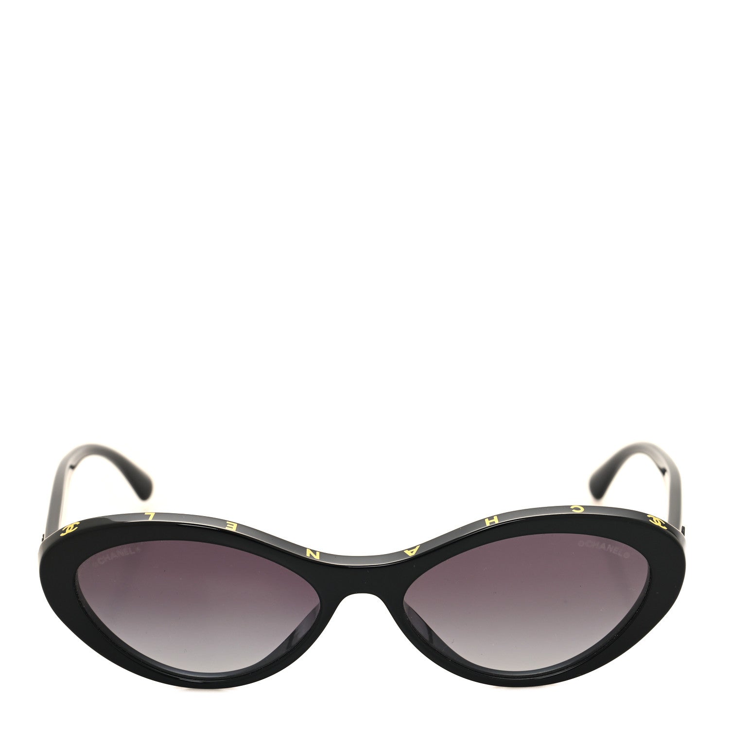 Chanel Acetate Oval Sunglasses 5416-A Black Beige 2 of 7