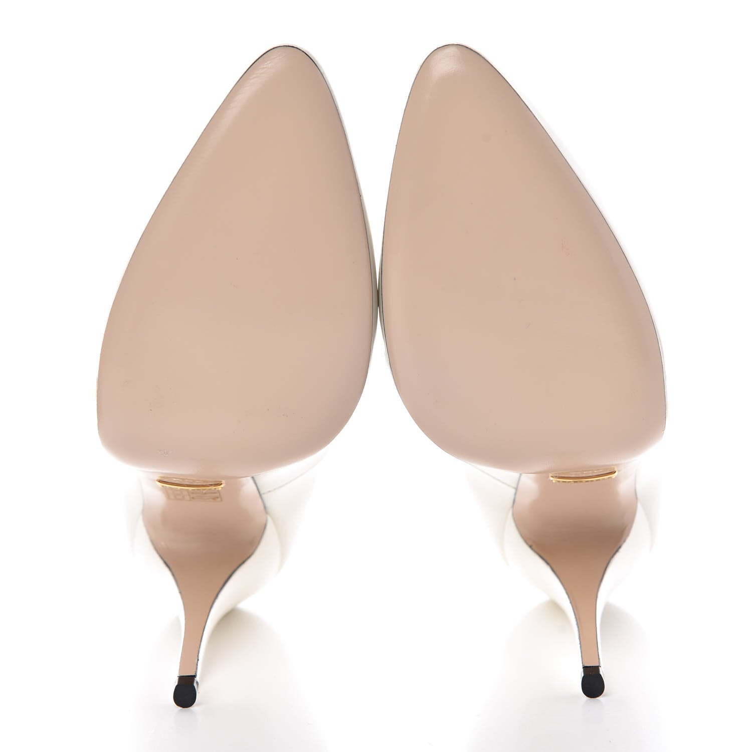 Gucci Polished Calfskin Regent Pumps 39.5 White Magnolia 5 of 9