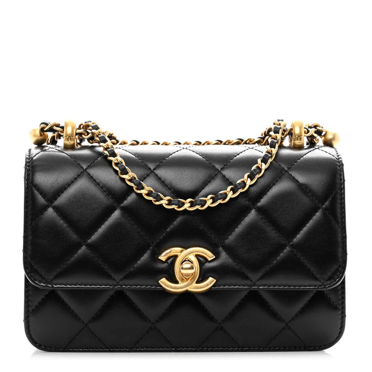 Calfskin Quilted Mini Perfect Fit Flap Black