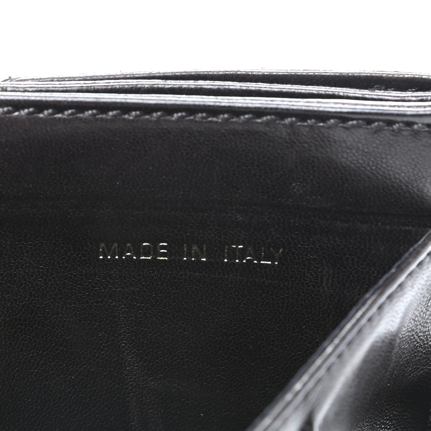 Grained Calfskin CC Flap Wallet Black