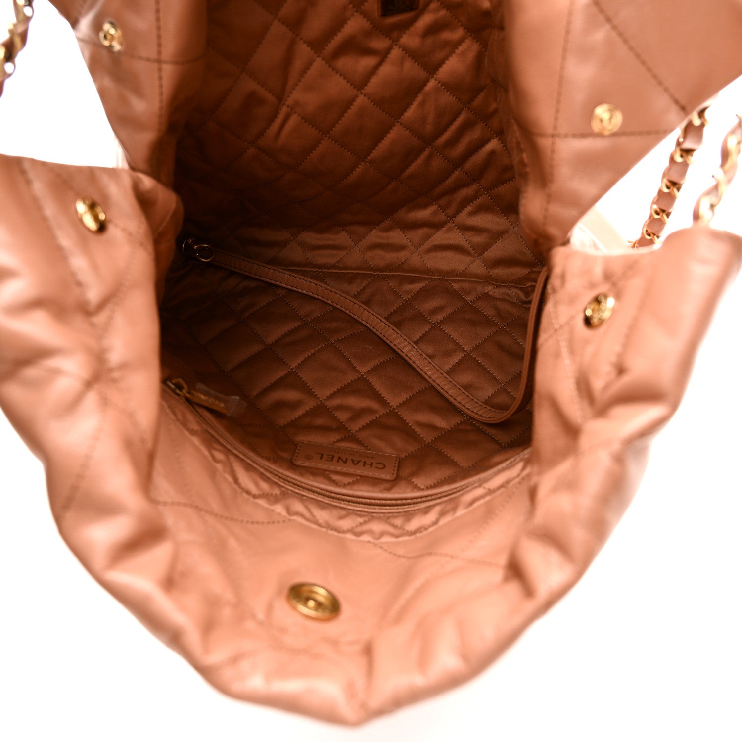 Chanel Shiny Calfskin Quilted Small Chanel 22 Beige 6 of 12