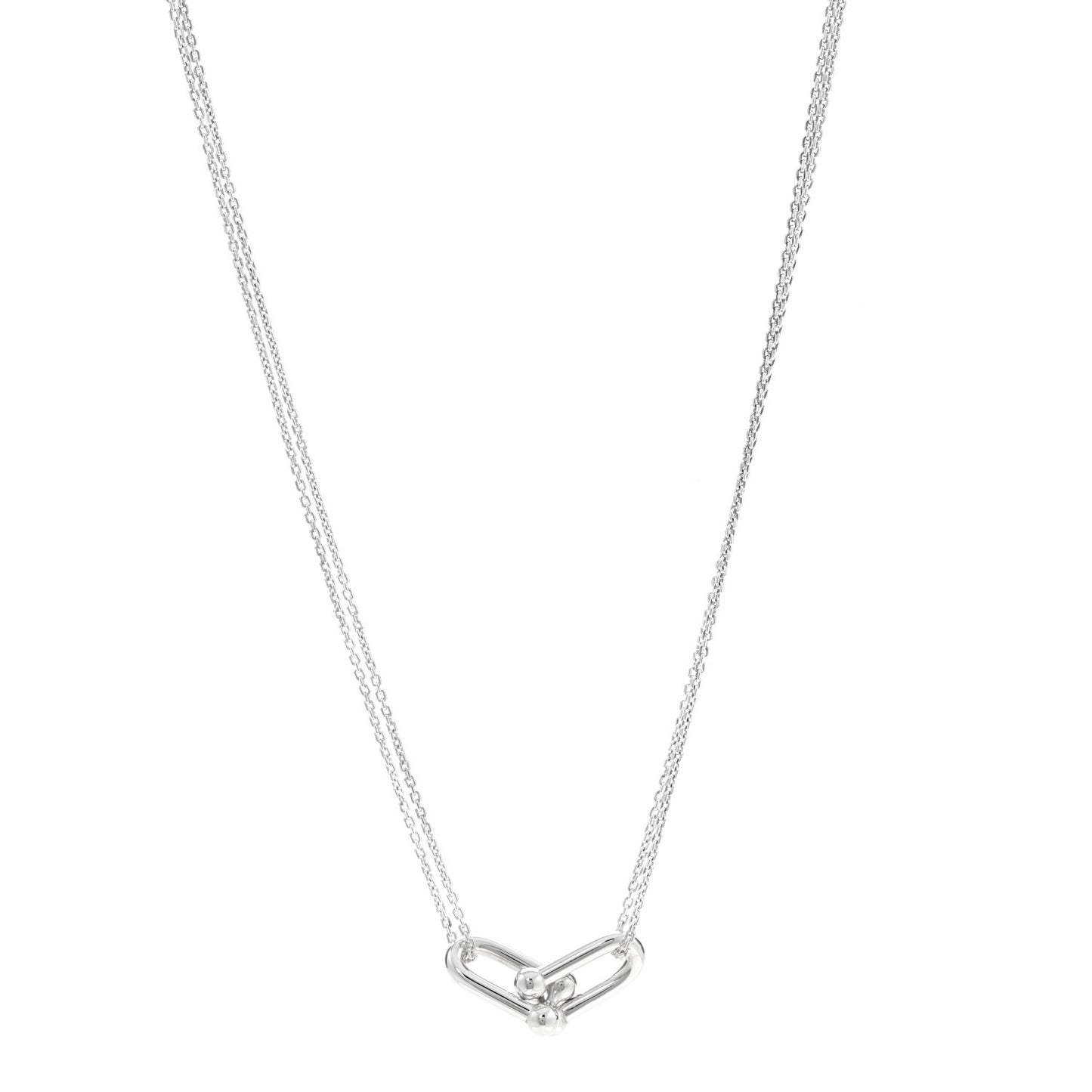 Sterling Silver Double HardWear Link Pendant Necklace