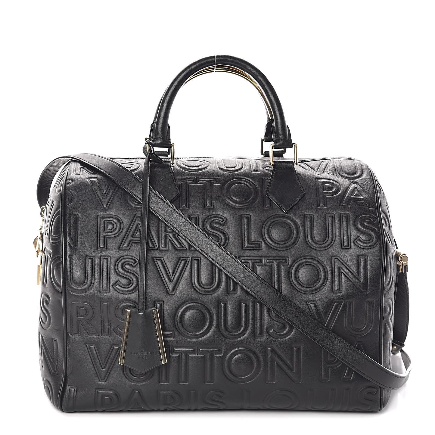 Calfskin Embossed Speedy Cube 30 Black