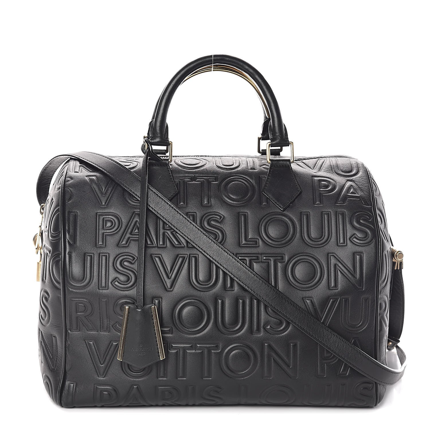 Louis Vuitton Calfskin Embossed Speedy Cube 30 Black 1 of 14