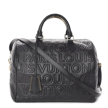 Louis Vuitton Calfskin Embossed Speedy Cube 30 Black 1 of 14