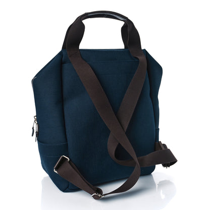 Hermes Toile Groom School Backpack Bleu Navy Feu 3 of 8